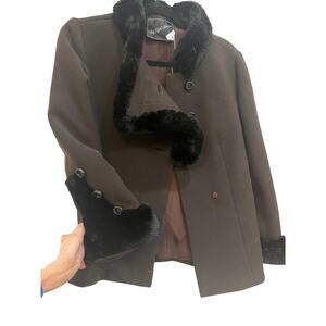 Saks 5th Avenue vintage brown coat women's small